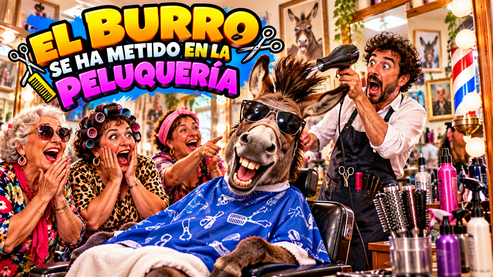 Portada de El burro conquista la peluquería